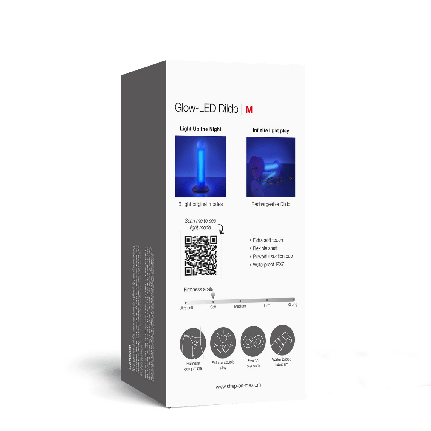 GLOW-LED DILDO PURPLE - M