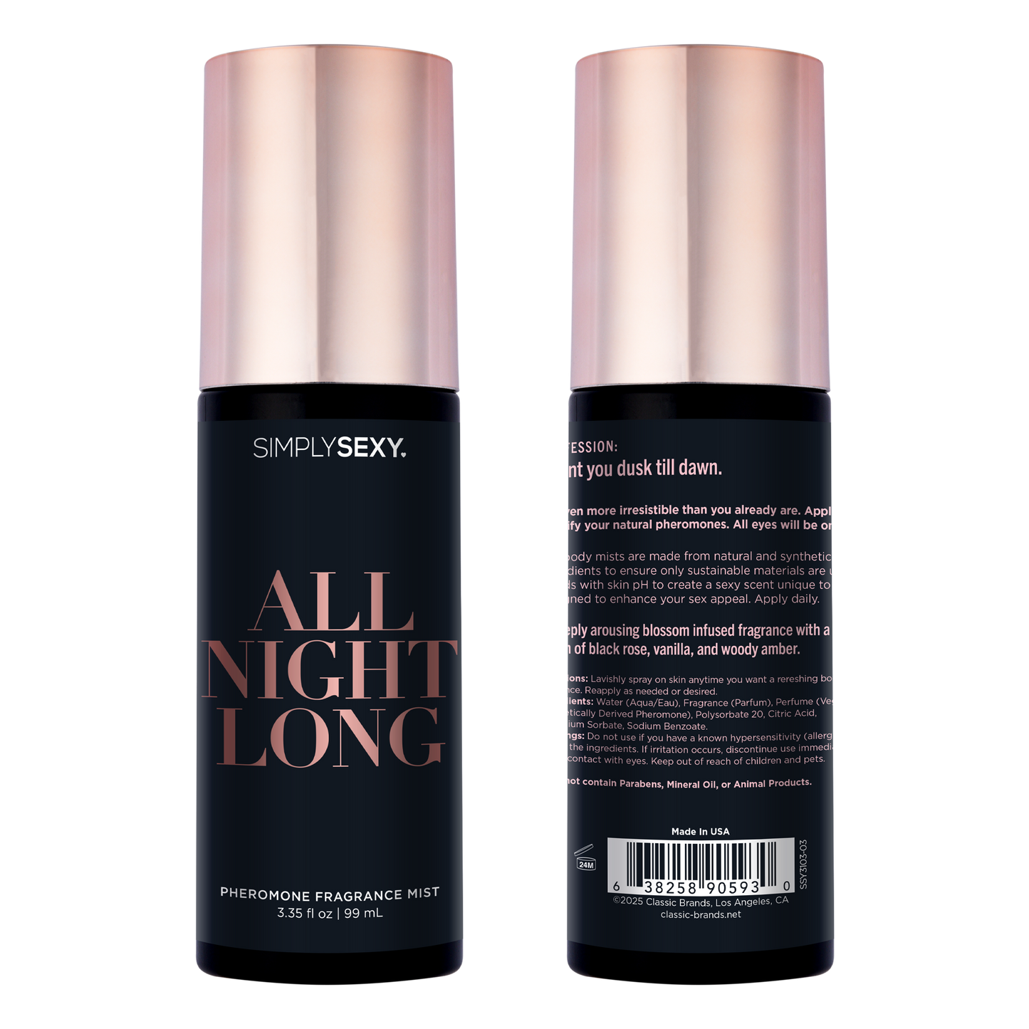 SIMPLY SEXY PHEROMONE BODY MIST - ALL NIGHT LONG - 3.35 floz | 99mL