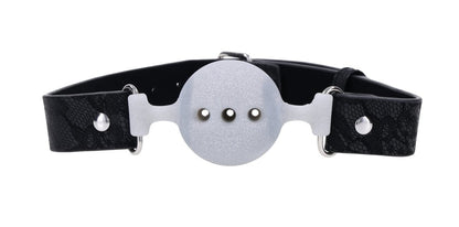 Lace Silicone Breathable Ball Gag - Black