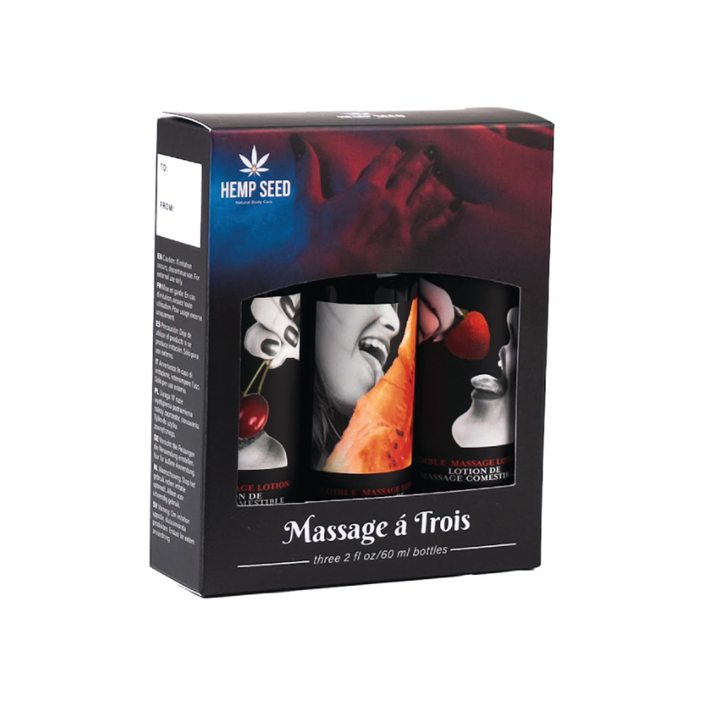 Massage-a-trois Edible Massage Lotion Gift Set