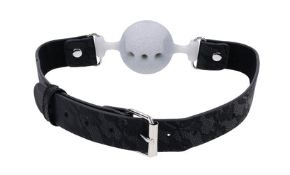 Lace Silicone Breathable Ball Gag - Black