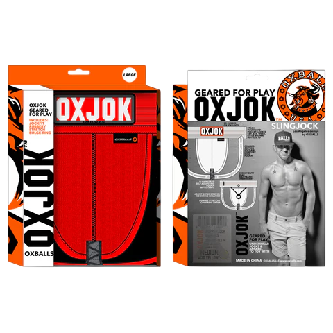 SLINGJOCK upthrust slider-strap jock, RED HOT, LARGE