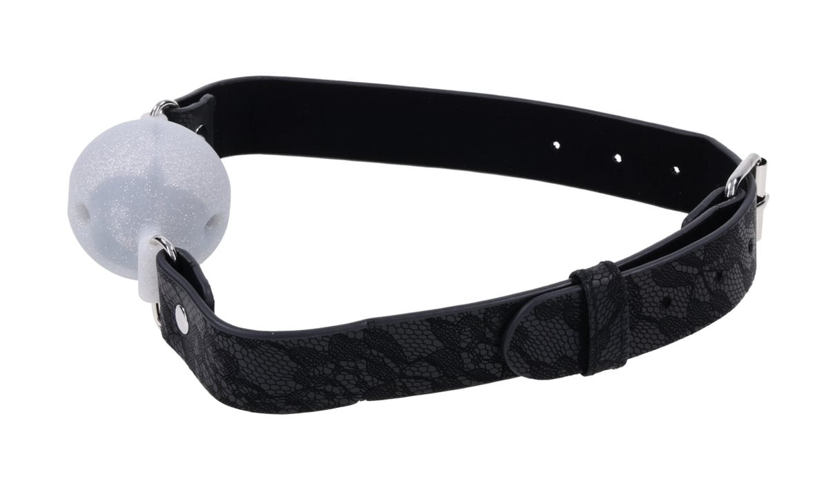 Lace Silicone Breathable Ball Gag - Black