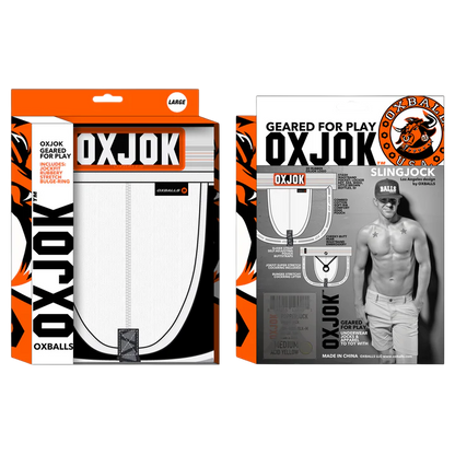 SLINGJOCK upthrust slider-strap jock, WHITE SNOW, LARGE